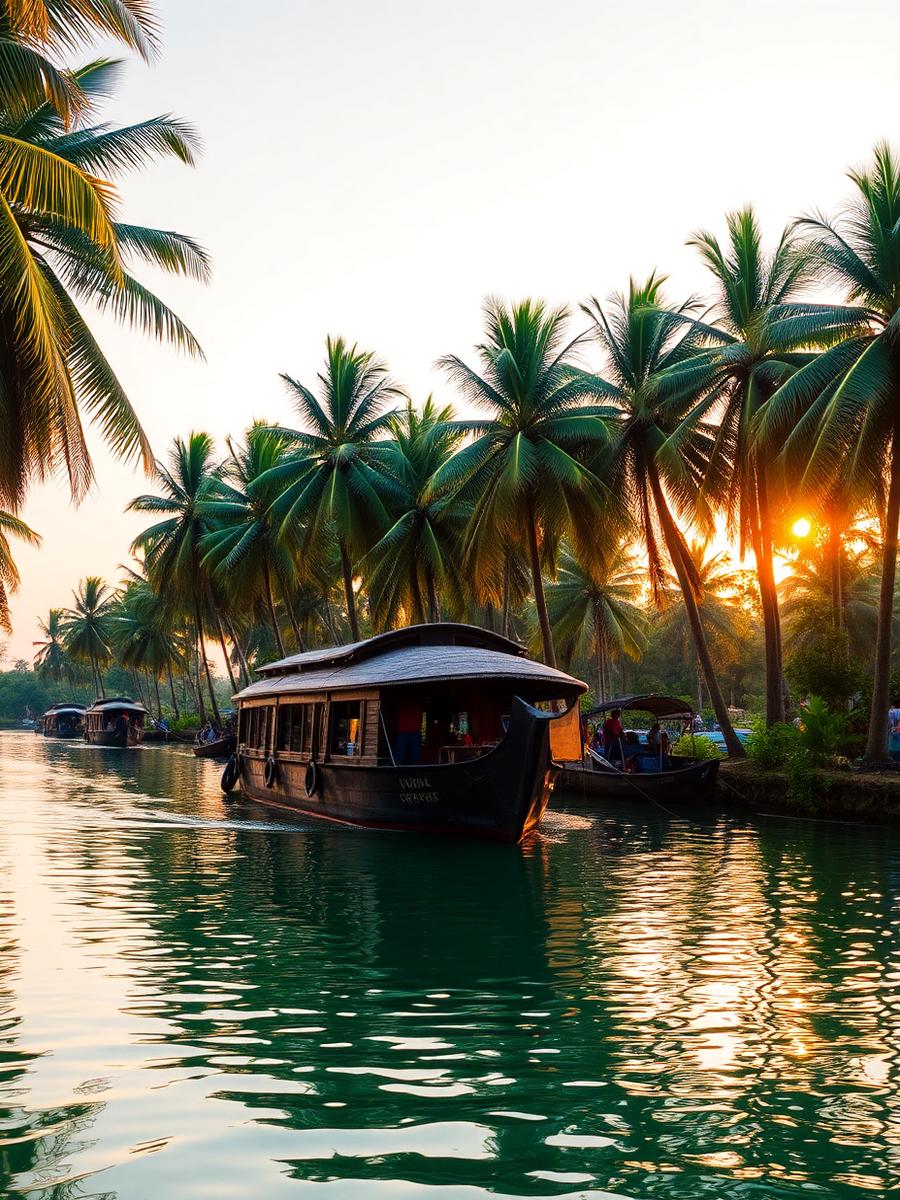 Alleppey backwaters in Kerala
